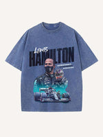 Lewis Hamilton Print Round Neck T-shirt