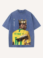 Neymar Print Round Neck T-shirt