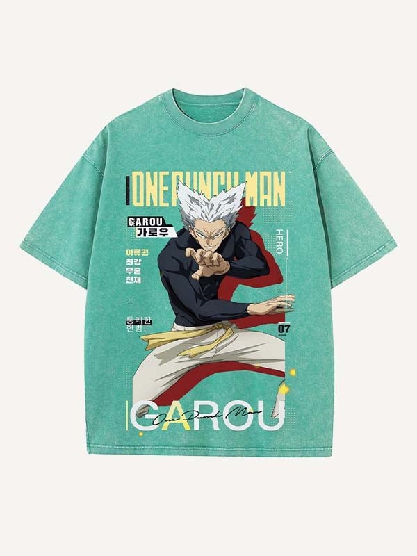 One-Punch Man Print Round Neck T-shirt