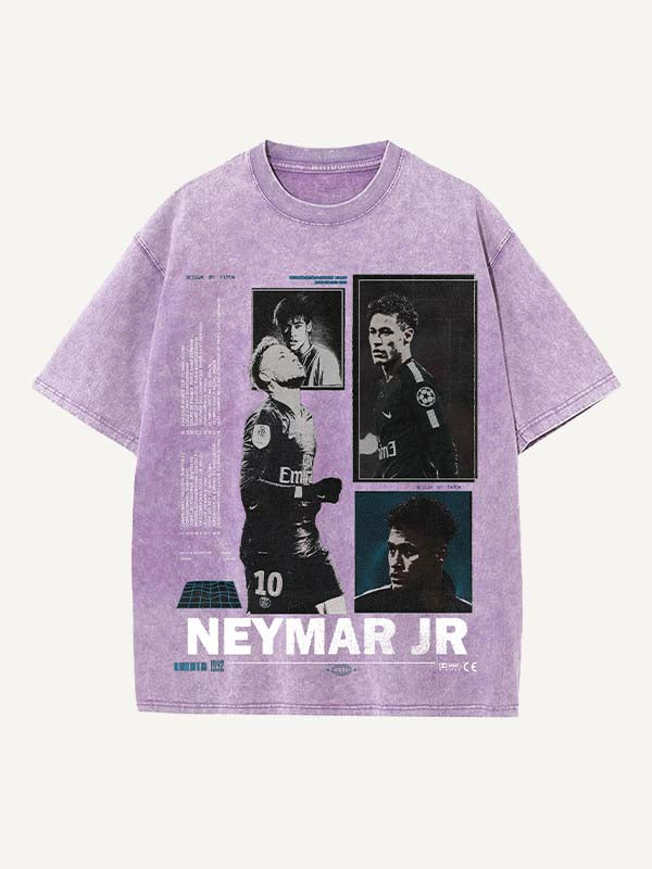 Neymar Print Round Neck T-shirt