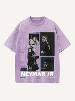 Neymar Print Round Neck T-shirt