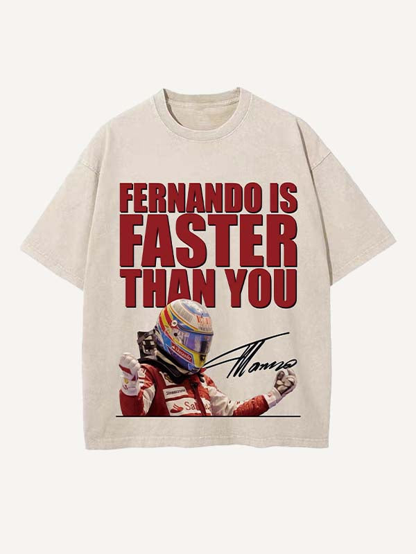 Fernando Alonso Print Round Neck T-shirt