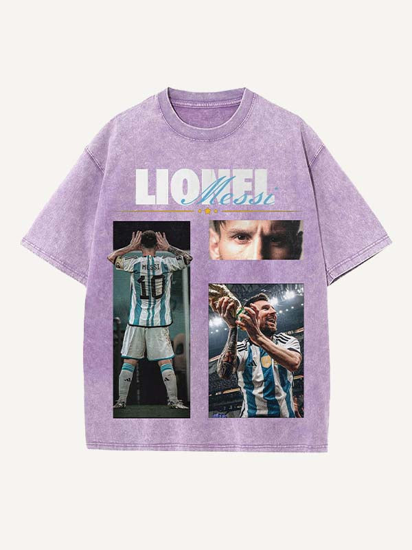 Lionel Messi Print Round Neck T-shirt
