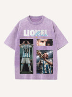 Lionel Messi Print Round Neck T-shirt