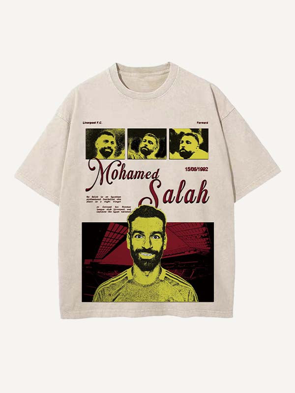 Mohamed Salah Print Round Neck T-shirt