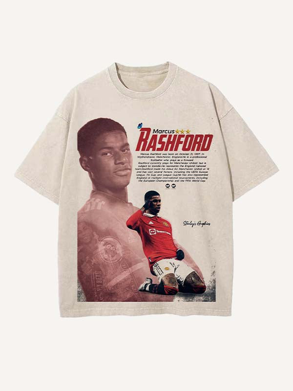 Marcus Rashford Print Round Neck T-shirt