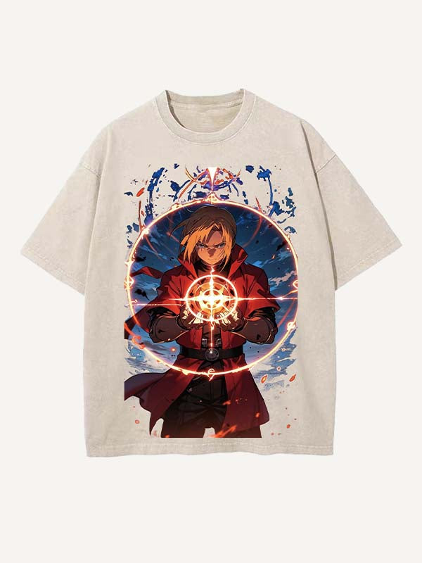 Fullmetal Alchemist Print Round Neck T-shirt