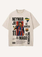 Neymar Print Round Neck T-shirt