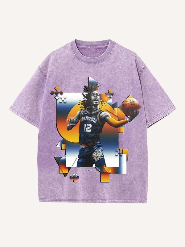 Ja Morant Print Round Neck T-shirt