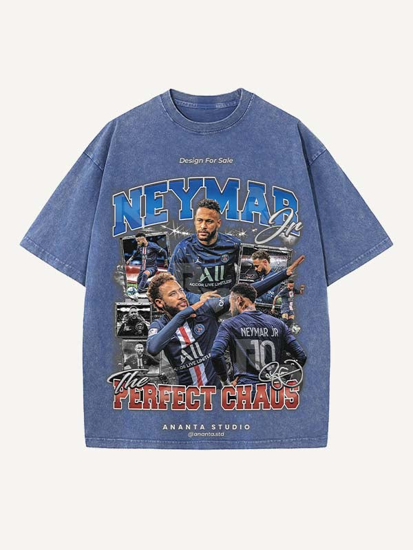 Neymar Print Round Neck T-shirt