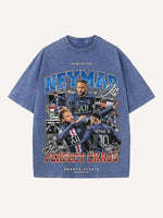 Neymar Print Round Neck T-shirt