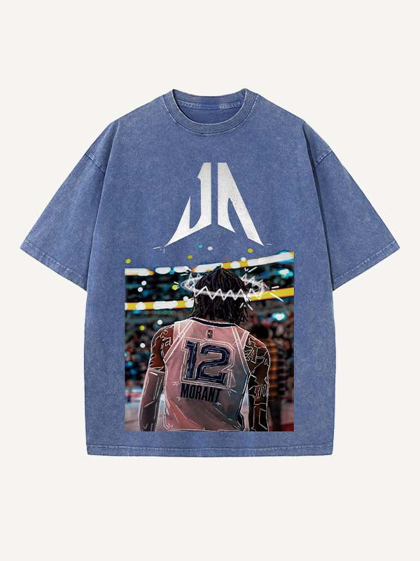 Ja Morant Print Round Neck T-shirt