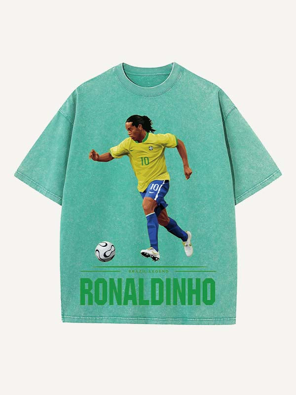 Ronaldinho Print Round Neck T-shirt