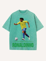 Ronaldinho Print Round Neck T-shirt