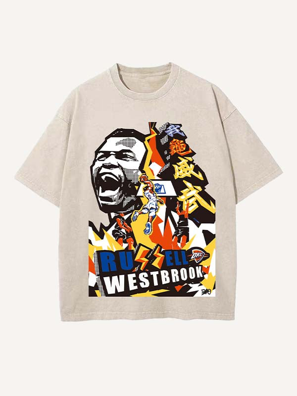 Russell Westbrook Print Round Neck T-shirt