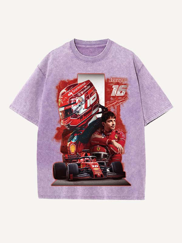 Charles Leclerc Print Round Neck T-shirt