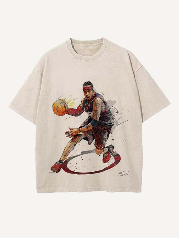Allen Iverson Print Round Neck T-shirt
