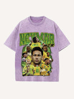Neymar Print Round Neck T-shirt