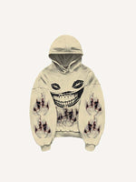 Teeth&Lips&Graphic Print Slant Pockets Hoodie