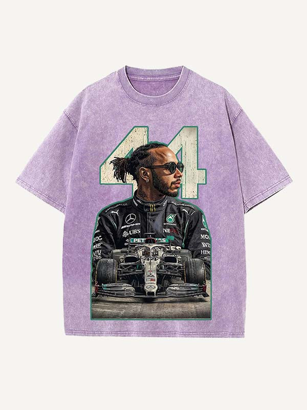 Lewis Hamilton Print Round Neck T-shirt
