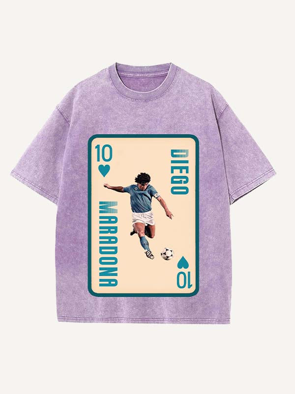 Diego Maradona Print Round Neck T-shirt