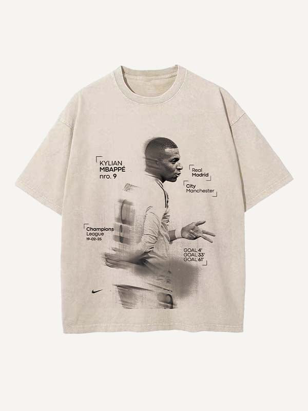 Kylian Mbappé Print Round Neck T-shirt