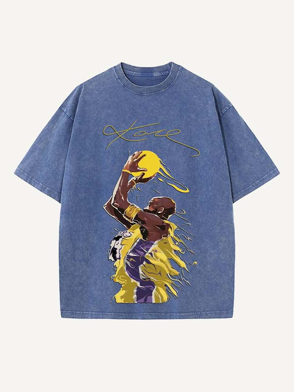 Kobe Bryant Print Round Neck T-shirt