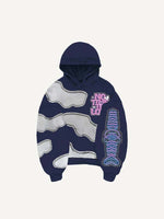 No Time To Love&Heart Faux Decal Print Slant Pockets Hoodie