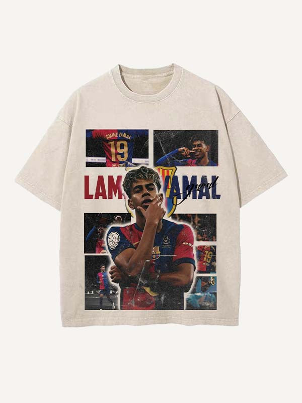 Lamine Yamal Print Round Neck T-shirt