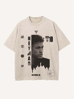 Neymar Print Round Neck T-shirt