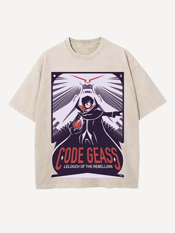 Code Geass Print Round Neck T-shirt