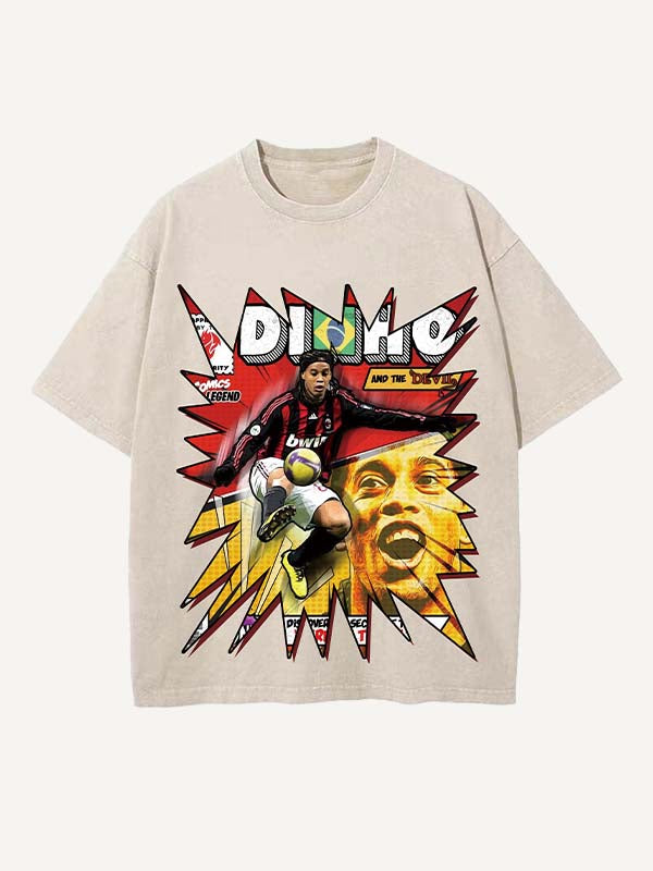 Ronaldinho Print Round Neck T-shirt