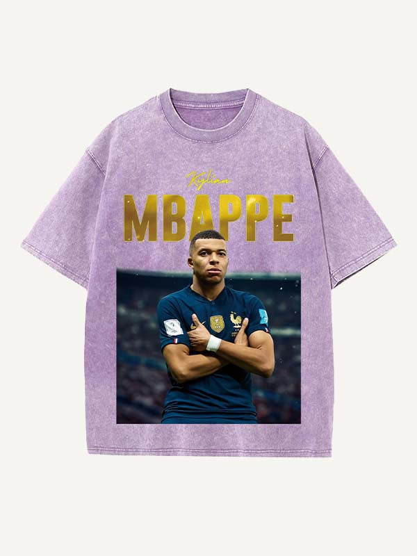 Kylian Mbappé Print Round Neck T-shirt