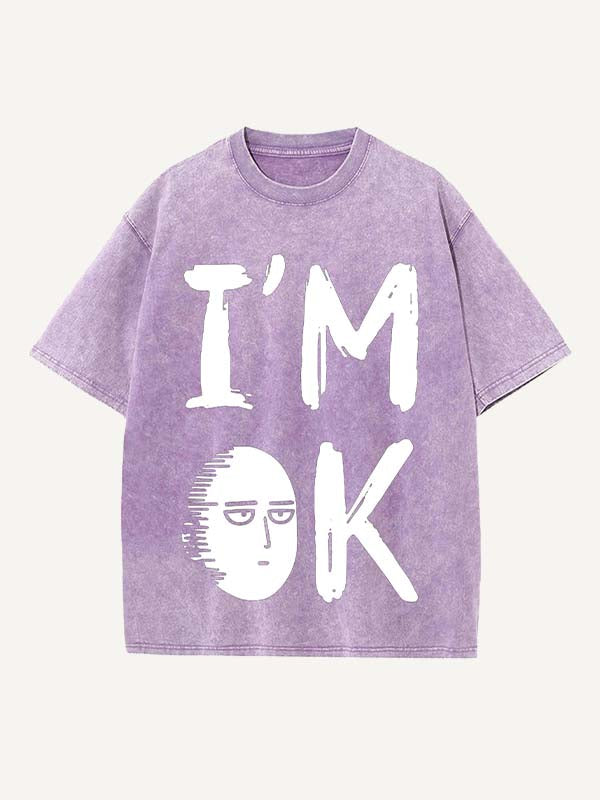 One-Punch Man Print Round Neck T-shirt