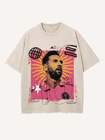 Lionel Messi Print Round Neck T-shirt