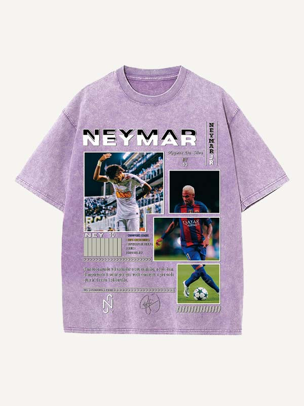 Neymar Print Round Neck T-shirt