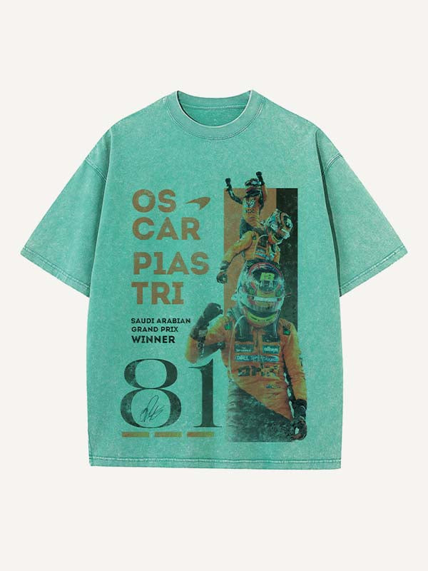 Oscar Piastri Print Round Neck T-shirt