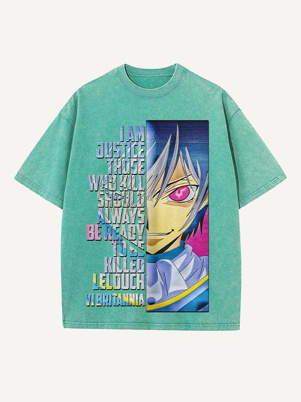 Code Geass Print Round Neck T-shirt
