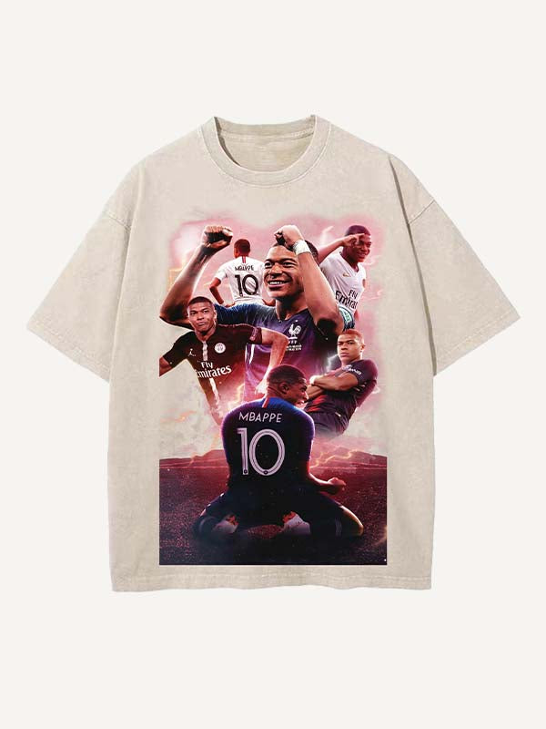Kylian Mbappé Print Round Neck T-shirt