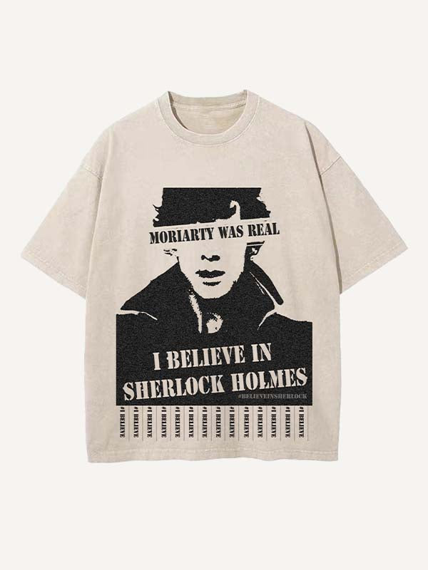Sherlock Print Round Neck T-shirt