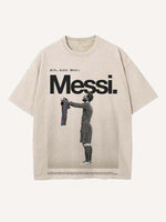 Lionel Messi Print Round Neck T-shirt