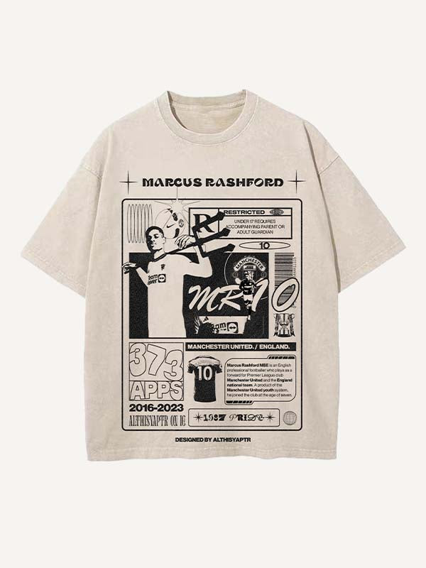 Marcus Rashford Print Round Neck T-shirt