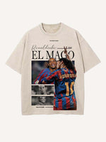 Ronaldinho Print Round Neck T-shirt
