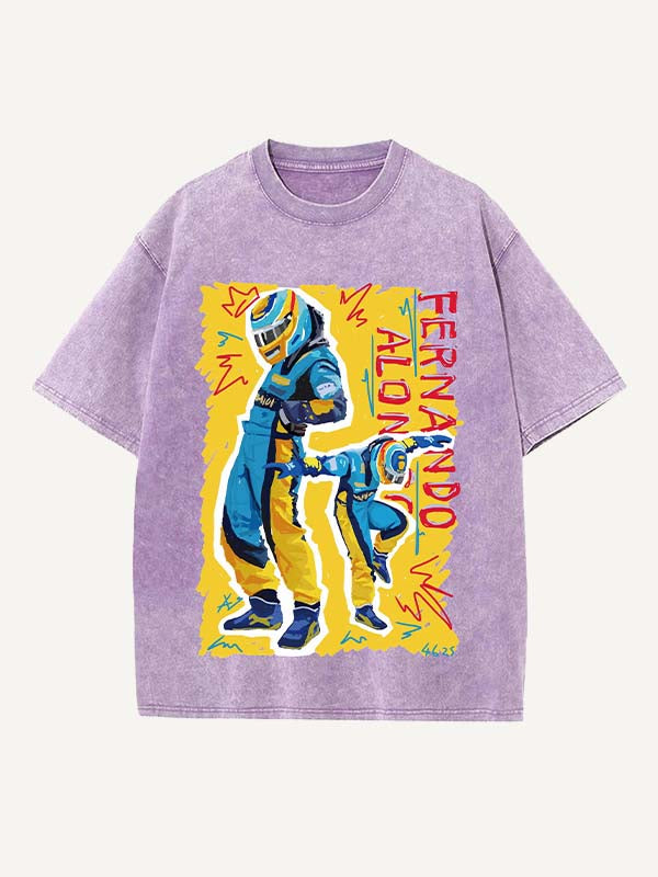 Fernando Alonso Print Round Neck T-shirt