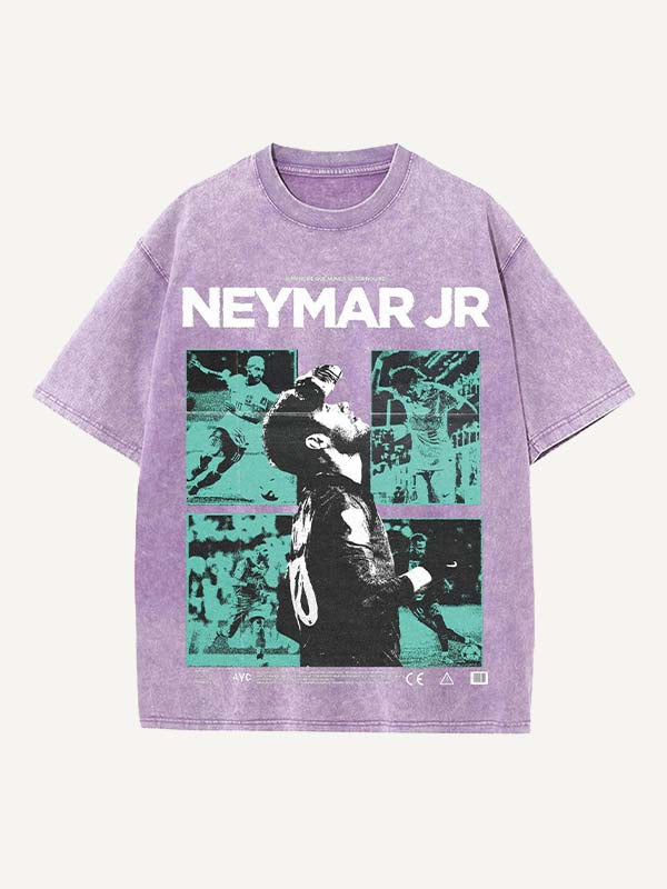 Neymar Print Round Neck T-shirt
