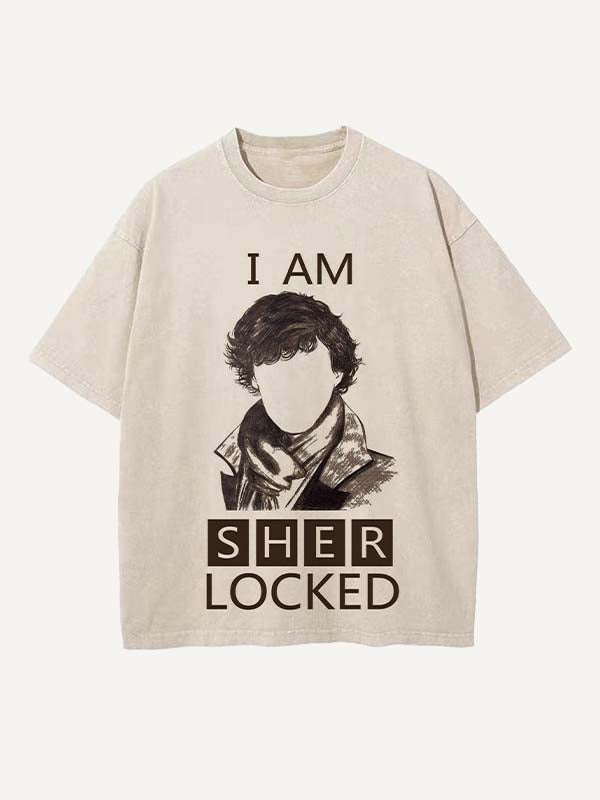 Sherlock Print Round Neck T-shirt