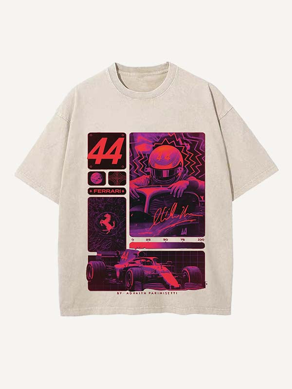 Lewis Hamilton Print Round Neck T-shirt
