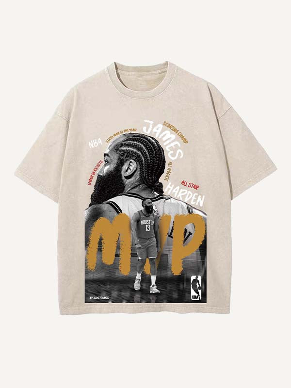 James Harden Print Round Neck T-shirt