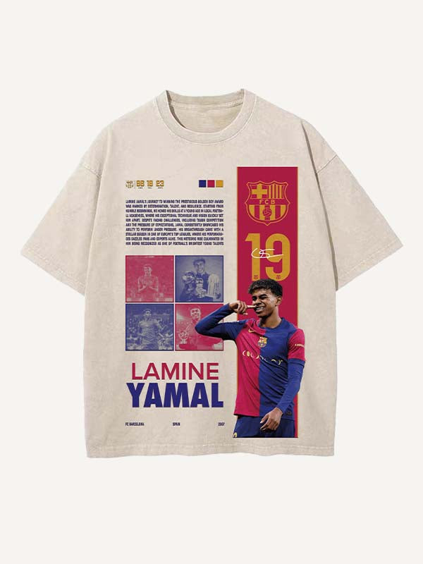 Lamine Yamal Print Round Neck T-shirt