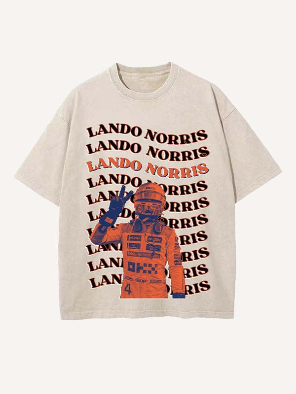 Lando Norris Print Round Neck T-shirt